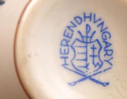 Herendi virágmintás fedeles mini váza, hibátlan, jelzett, m: 8,5 cm