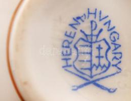 Herendi virágmintás fedeles mini váza, hibátlan, jelzett, m: 8,5 cm