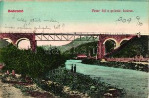 Kőrösmező, Vasúti híd a galiciai határon, Berger Miksa kiadása / railway bridge on the board (Rb)
