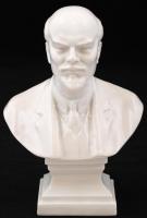 Herendi Lenin büszt, fehérmázas, jelzett, apró kopásnyomokkal, m: 16 cm
