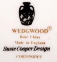 Wedgwood pipacsmintás kávés készlet, 4 db csészével és csészealjjal, matricás, hibátlan, jelzett