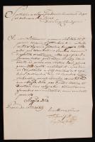 1819 Ex offo levél a pozsonyi királyi tanácsnok saját kezű aláírásával.