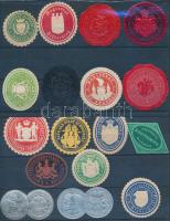 cca 1900 57 db klf városi hivatalos és uradalmi levélzáró, nagyrészt német és osztrák, közte 11 magyar / Official poster stamps