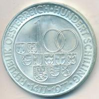 Ausztria 1977. 100Sch Ag "Halli verde - Tirol" T:1-,2  Austria 1977. 100 Schilling Ag "Hall Mint - Tirol" C:AU,XF