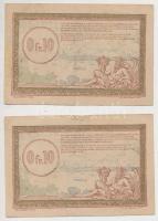 Franciaország 1923. 0,10Fr "Megszállt Területek Vasúti Igazgatása" (2x) sorszámkövetők T:I...