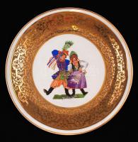 Wałbrzych dísztányér, matricás, jelzett, hibátlan, d:31,5 cm