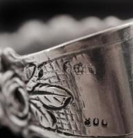 Régi, díszes, ezüst cukorfogó,  Ag., 21,5gr., jelzett, 10cm /Old, silver, ornate sugar tongs, Ag. 21...