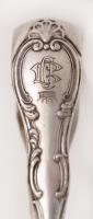 Régi, díszes, monogramos, "koronás", ezüst cukorfogó,  Ag., 67gr., jelzett, 13cm /Old, orn...