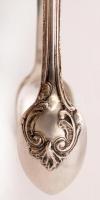 Régi, díszes, monogramos, "koronás", ezüst cukorfogó,  Ag., 67gr., jelzett, 13cm /Old, orn...