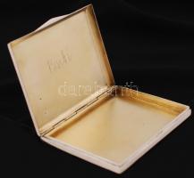 Régi, ezüst,címeres névjegykártyatartó, (belül Bubi felirattal) Ag., 89,6gr., jelzett, 8x6,5cm /Old,...