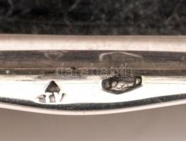 Régi, ezüst,címeres névjegykártyatartó, (belül Bubi felirattal) Ag., 89,6gr., jelzett, 8x6,5cm /Old,...