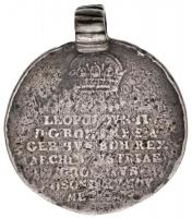 Habsburg Birodalom / Bécs 1790. "II. Lipót pozsonyi koronázása" Ag zseton füllel. "LE...