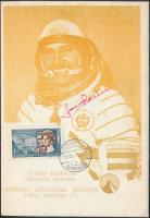 1986 Emléklap Farkas Bertalan űrhajós sajátkezű aláírásával