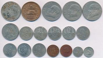 Mexikó 1970-1978. 5c-1P (18x) ebből 10 klf fémpénz T:vegyes Mexico 1970-1978. 5 Centavos - 1 Peso (18x) with 10 diff metal coins C:mixed