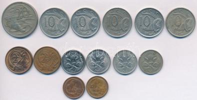 Ausztrália 1966-2006. 1c-20c (14xklf) fémpénz T:2,2- Australia 1966-2006. 1 Cent - 20 Cents (14xdiff) metal coins C:XF,VF