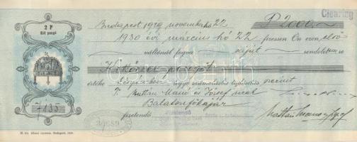 Budapest 1929. "Érték és Árubizományi Részvénytársaság" 2db kitöltött váltója egyenként 20...