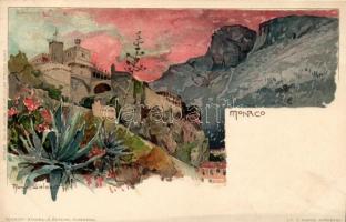 Monaco, Carte Postale Artistique de Velten No. 465, litho s: Manuel Wielandt