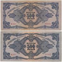 8db-os vegyes magyar pengő, adópengő és forint bankjegy tétel, közte 2db 1945. 500P "N" be...