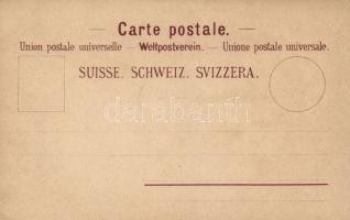 Vitznau von d. Rigi-Bahn 'Grüss aus...' floral litho