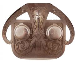 Fém tintatartó, rozsdás, 23x18 cm