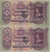 1930. 100P (2x) + 1941. 20P + 1945. 100P + 1946. 500.000AP, "Észak-balatoni Éremgyűjtők Harmadik / Hatodik / Hetedik / Nyolcadik Országos Találkozója" felülbélyegzésekkel T:III