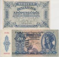 1930. 100P (2x) + 1941. 20P + 1945. 100P + 1946. 500.000AP, "Észak-balatoni Éremgyűjtők Harmadi...