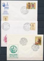 1993-1997 Gizella-napok Veszprém borítékok, levelezőlapok alkalmi bélyegzésekkel