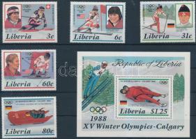 Winter Olympics set + block, Téli olimpia sor + blokk