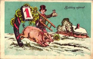 New Year, pig, chimney sweeper  (fa)