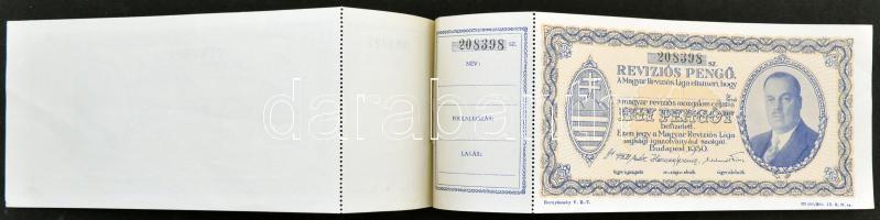 Budapest 1930. "Revíziós Pengő" (2x) arcképes változat, kitöltetlen, sorszámkövetők T:I-