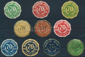1938 Schwarz József 10 db pecsétbélyeg