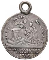 Habsburg Birodalom 1767. "Mária Terézia himlőből való felgyógyulására" Ag zseton füllel. &...