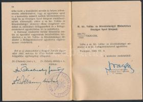 1943 Bp., A Magyar Turista Egyesület alapszabályai, végében aláírásokkal(Dr. Cholnoky Jenő, Dr. Dékány Mihály), 54p