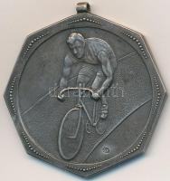 Lux Elek (1884-1941) ~1920. Kerékpáros Ag díjérem füllel (21,5/37mm) T:2 kis ph.
