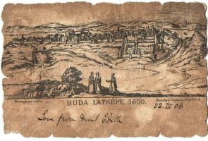 Budapest, Buda látképe 1650; Kaucky L. kiadása Prágában (b)