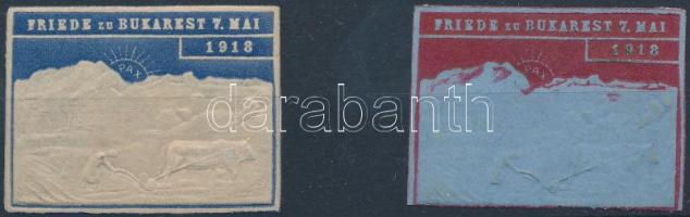 1918 Ritka 2 db román okmánybélyeg