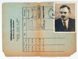 1944 Magyarország Magasabb SS és rendőrparancsnoka által kiállított munkaigazolvány, fényképes, biro...