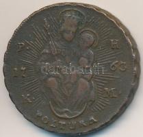 1763. PH-KM Poltura Cu "Mária Terézia" T:2-,3 
Huszár: 1751., Unger III.:1270.c