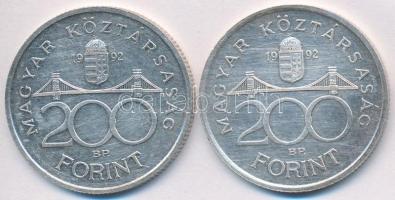 1992. 200Ft Ag "MNB" (2x) T:2,2-