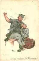 Se mi vedesse la Mamma! / WWII Italian military, humour, artist signed (fa)