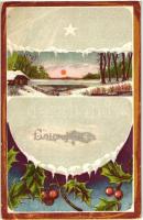 12 db RÉGI motívumlap pár lithoval, vegyes minőség; művészi tájképek / 12 old motive cards with some...