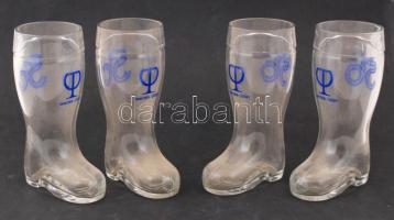 Retro amforás csizmapohár (0,25l), hibátlan, összesen:4 db