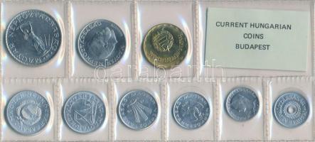 1974. 2f-10Ft 9db klf, érmés forgalmi sor fóliatokban T:1