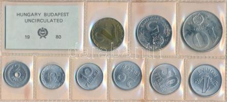 1980. 2f-10Ft 9db klf érmés forgalmi sor fóliatokban T:1