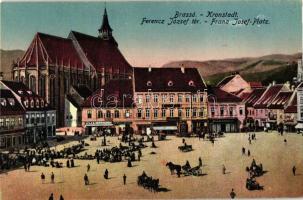 Brassó, Brasov; Ferencz József tér, Franz Josef Platz / square, shops