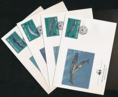 WWF Whales set 4 FDC WWF: bálnák sor 4 FDC-n