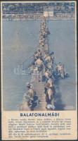 cca 1938-40 Balatonalmádi, Klösz nyomtatvány,fotókkal illusztrált,  kihajthatós, 20x11cm