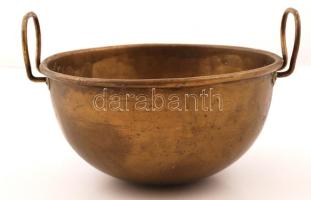 Réz üst, repedt, d: 26 cm, m: 13 cm