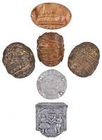 6db klf lemez felvarró különböző városokról, közte "Pécs", "Marosvásárhely", "Tihany" T:2-,3