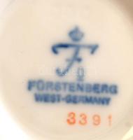 3 db német városképes porcelán tálka, matricás, jelzés nélkül, apró kopásnyomokkal, d: 10 cm + 1 db ...